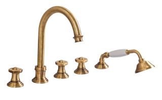 Смеситель на борт ванны с выдвижным душем и переключателем Cezares APHRODITE-BVD-02-Sw